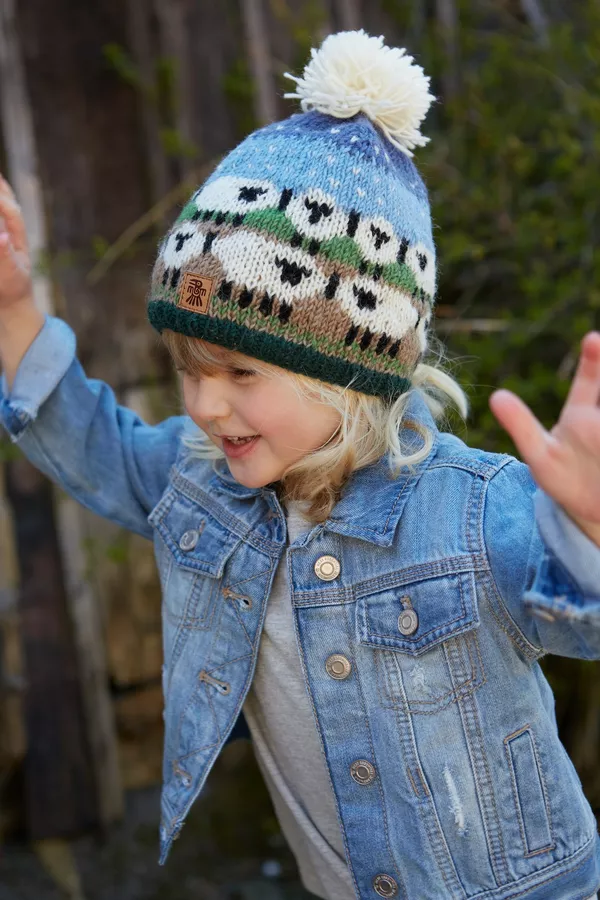 Pachamama Kids Snowy Sheep Bobble Beanie