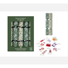 Harvey & Mason Green Mistletoe Christmas Crackers 10pk Harvey & Mason Green Mistletoe Christmas Crackers 10pk