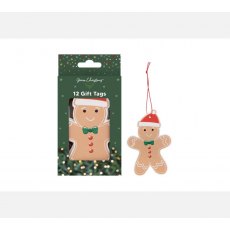 Green Christmas Gingerbread Man Gift Tags 12pk Green Christmas Gingerbread Man Gift Tags 12pk