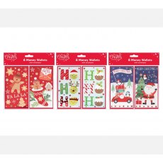 Christmas 6 Foil Money Wallets - 3 Assorted Designs