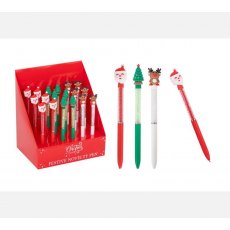 Christmas Character Pens - 3 Assorted Designs Christmas Character Pens - 3 Assorted Designs