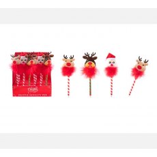 Plush Christmas Character Pens - 3 Assorted Designs Plush Christmas Character Pens - 3 Assorted Designs