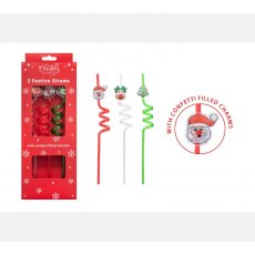 Christmas Crazy Straws 3pk Christmas Crazy Straws 3pk