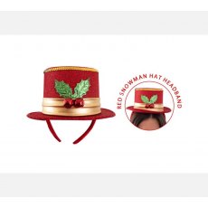 Christmas Snowman Red Hat Headband