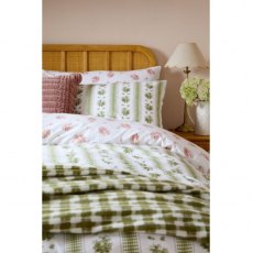 Laura Ashley Pensham Stripe Sage Pink Bedding