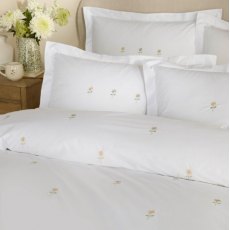 Sophie Allport Embroidered Sunflowers White Bedding