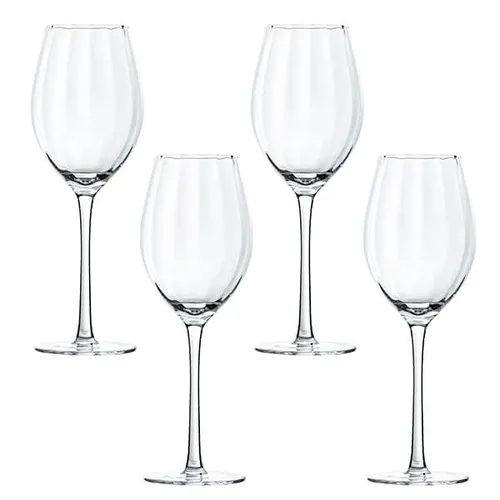Artisan Street Set of 4 Ripple White Wine Glasses