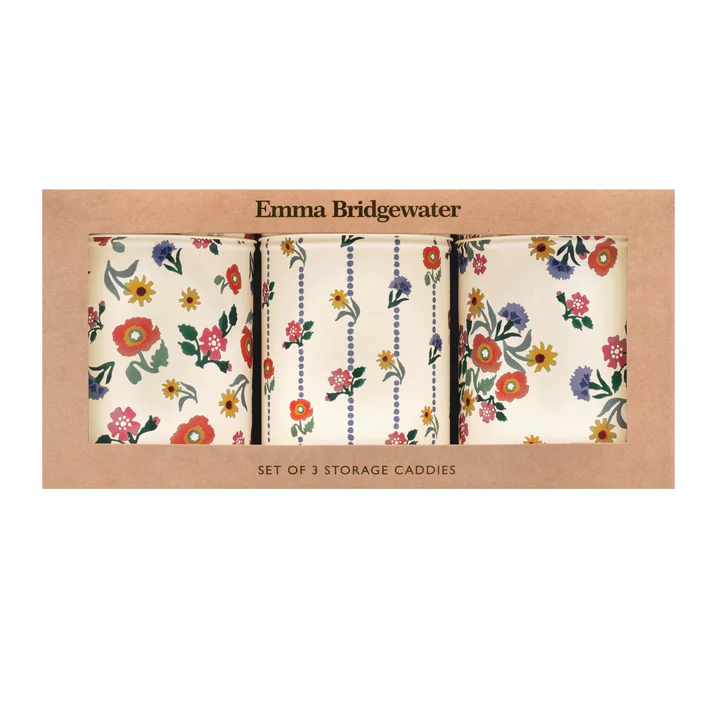 Emma Bridgewater Poppies Set of 3 Round Caddies