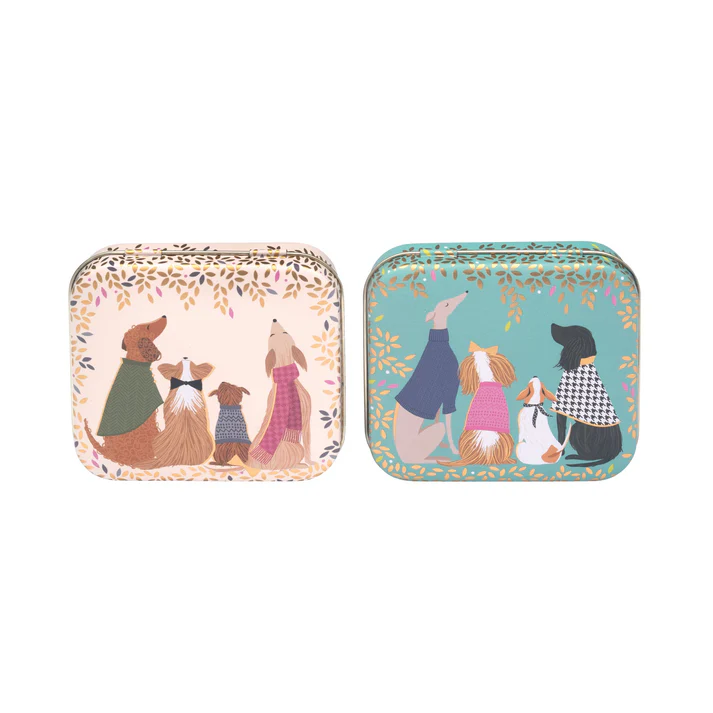 Sara Miller Dapper Dogs Pocket Treat Tin - Single Sara Miller Dapper Dogs Pocket Treat Tin - Single