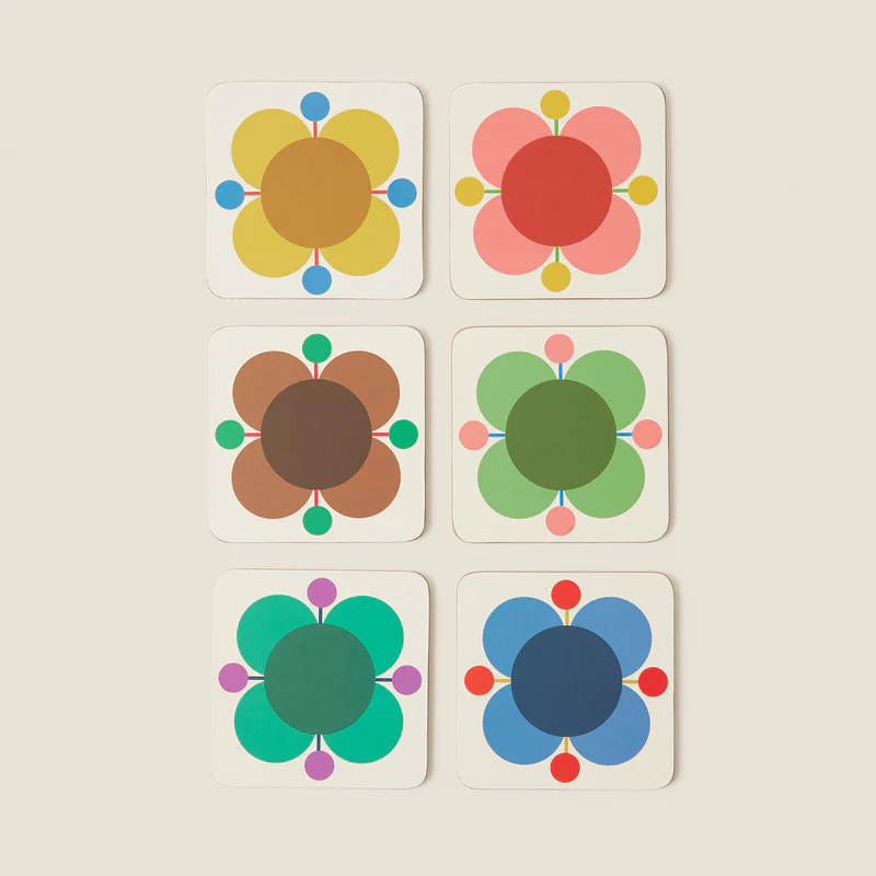 Orla Kiely Atomic Flower Coasters Set of 6 Orla Kiely Atomic Flower Coasters Set of 6