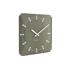 Karlsson Wall Clock Sucinto Dome Square - Luxury Green Karlsson Wall Clock Sucinto Dome Square - Luxury Green