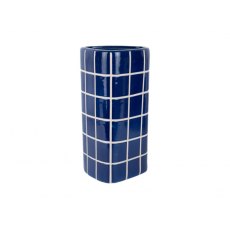 Present Time Vase Retro Tiles Triangular Large - Cobalt Blue Present Time Vase Retro Tiles Triangular Large - Cobalt Blue
