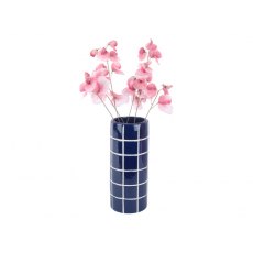 Present Time Vase Retro Tiles Round Medium - Cobalt Blue Present Time Vase Retro Tiles Round Medium - Cobalt Blue