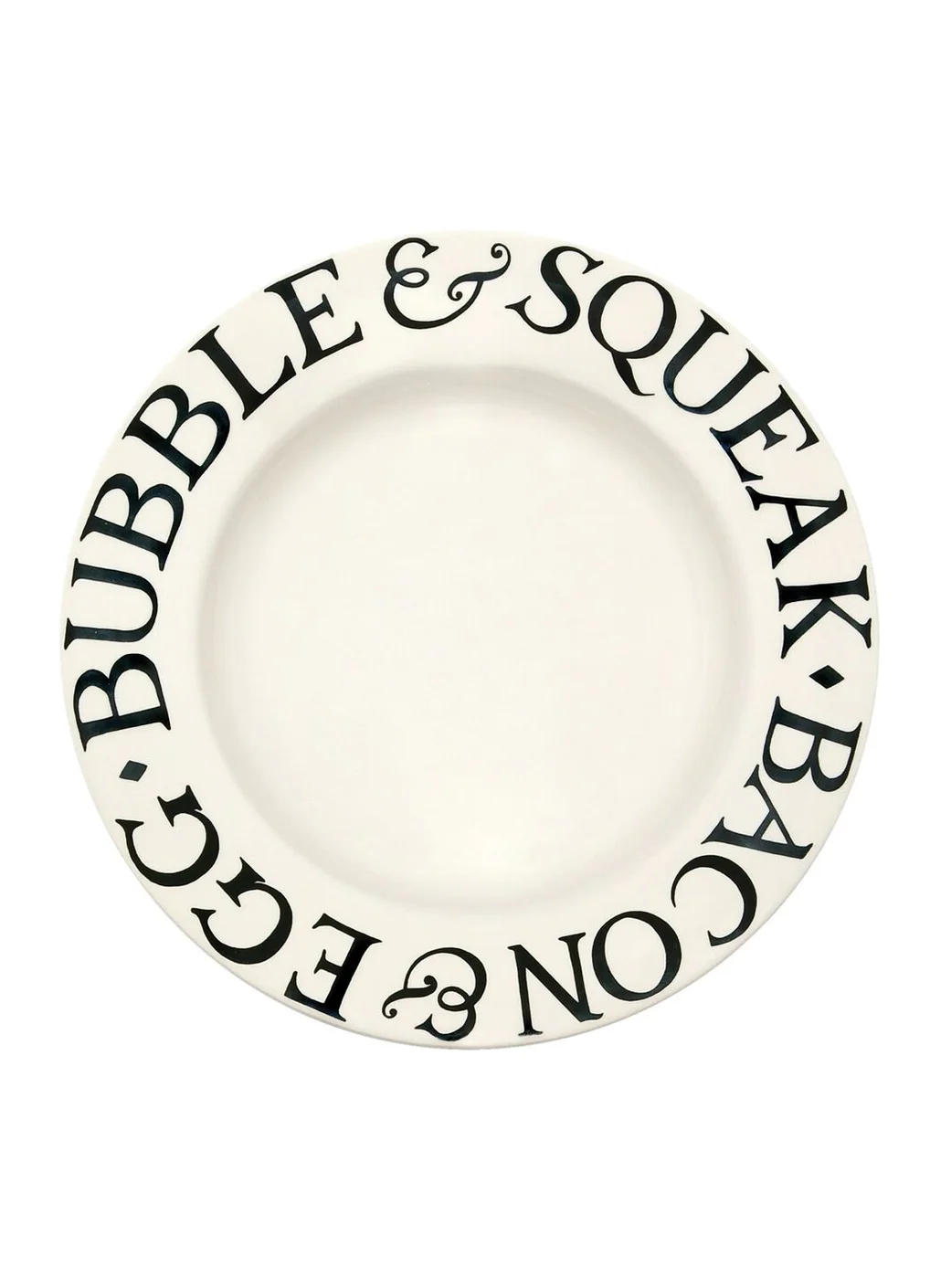 Emma Bridgewater Black Toast Bacon & Egg Large Dinner Plate 10.5 Inch