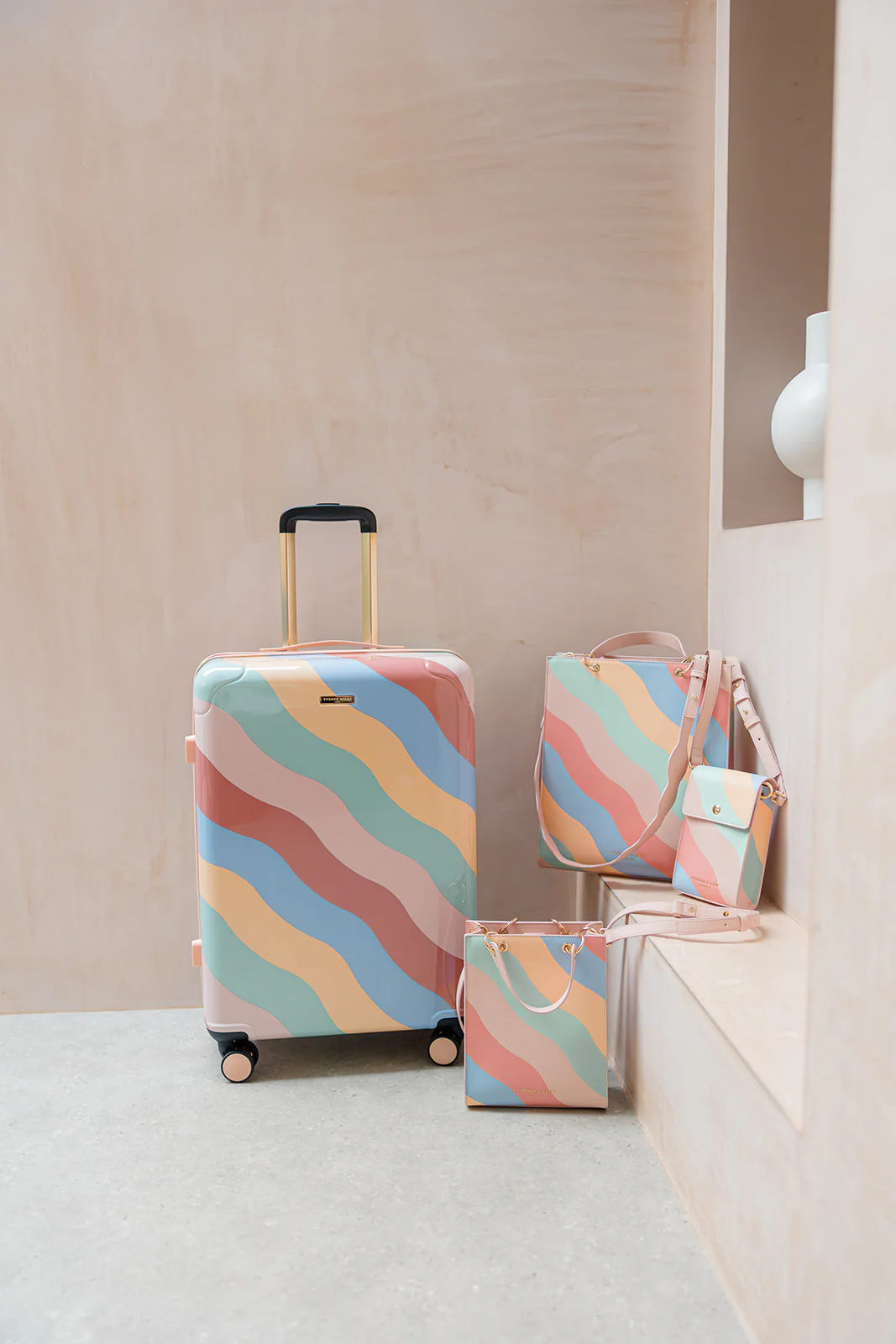 Yvonne Ellen Wobble Stripe Medium Trolley Case 4 Wheels