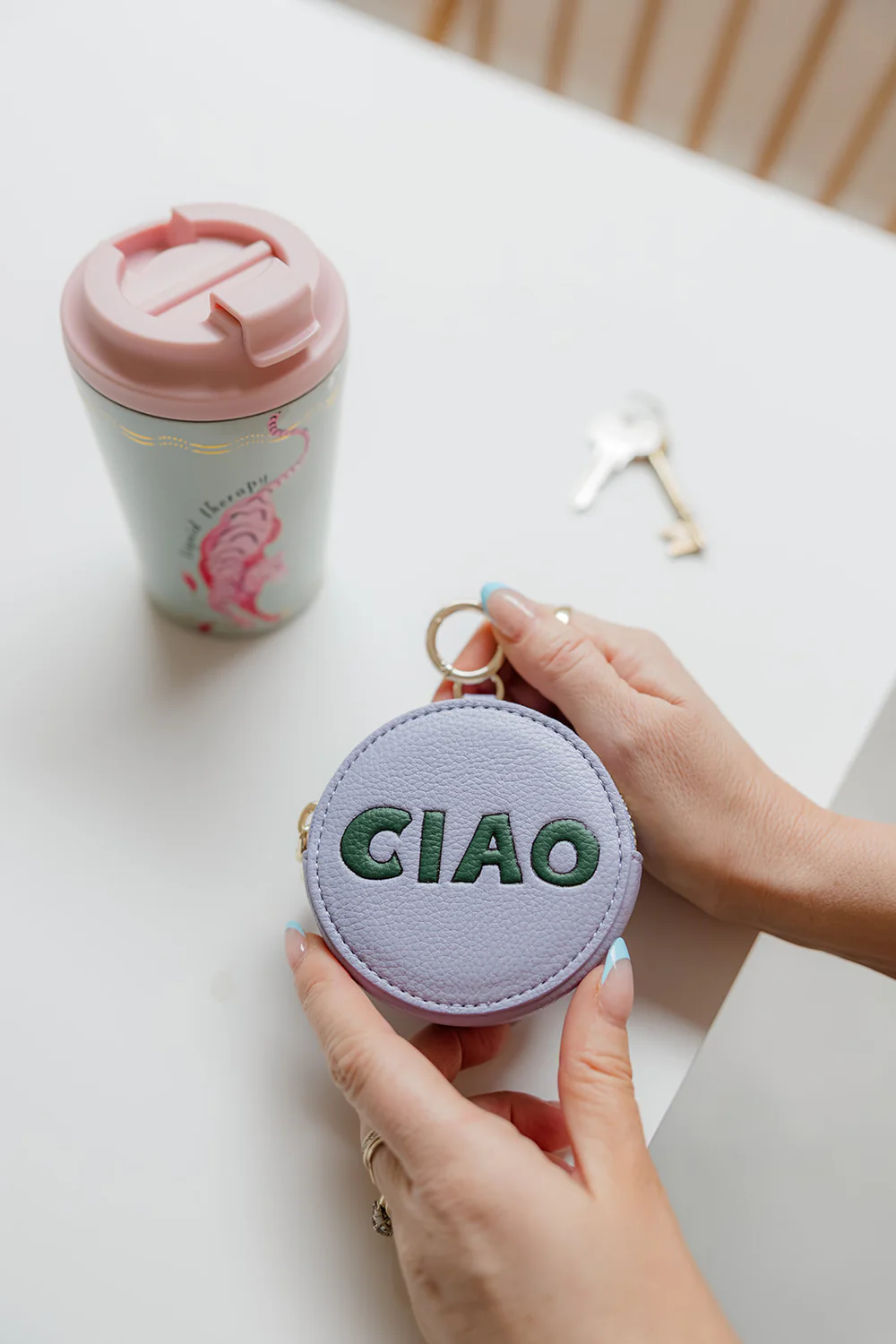 Yvonne Ellen Lilac Ciao Round Coin Purse Yvonne Ellen Lilac Ciao Round Coin Purse