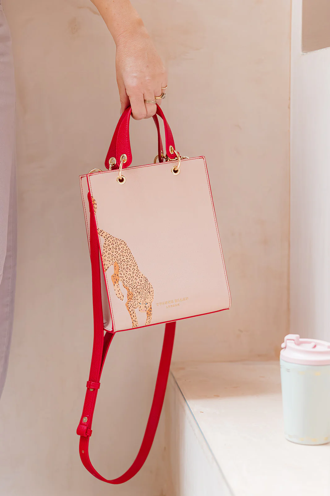 Yvonne Ellen Vintage Pink Cheetah Mini Structured Tote