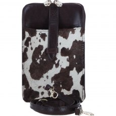 Ashwood Leather Hair on Hide Crossbody Phone Bag - Brown/Natural H51