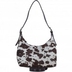 Ashwood Leather Hair on Hide Shoulder Bag with Replaceable Crossbody Strap - Brown/Natural H52