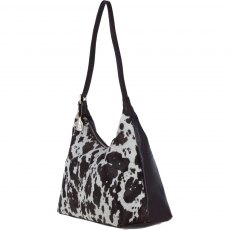 Ashwood Leather Hair on Hide Shoulder Bag with Adjustable Strap - Brown/Natural H53