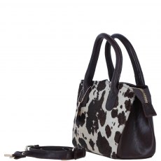 Ashwood Leather Hair on Hide Handbag with Detachable Crossbody Strap - Brown/Natural H54