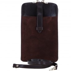 Ashwood Leather Suede Slim Crossbody Phone Pouch with Card Slots - Brown S51