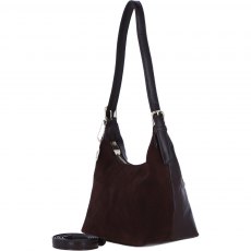 Ashwood Leather Suede Shoulder Bag with Replaceable Strap - Brown S52