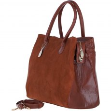 Ashwood Leather Suede Large Handbag with Detachable Strap - Tan S55
