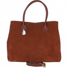 Ashwood Leather Suede Large Handbag with Detachable Strap - Tan S55