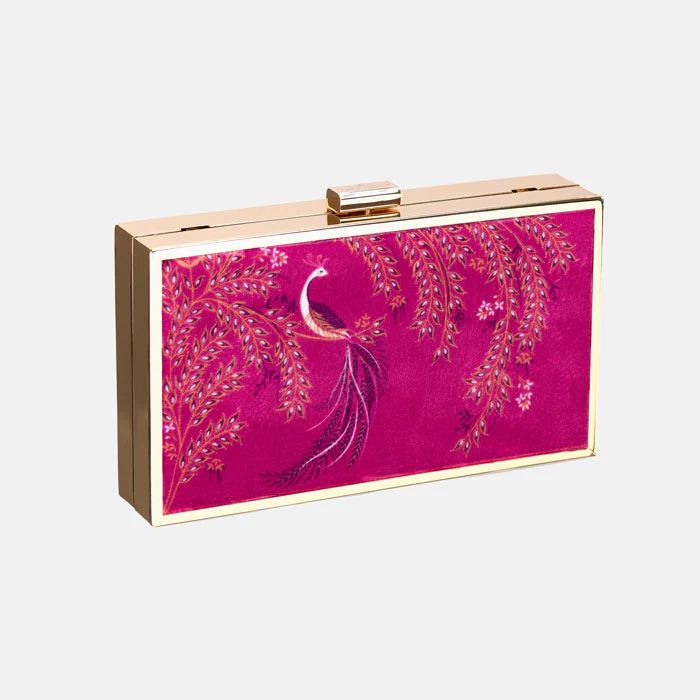 Sara Miller Elegant Bird Framed Velvet Clutch Anniversary Special