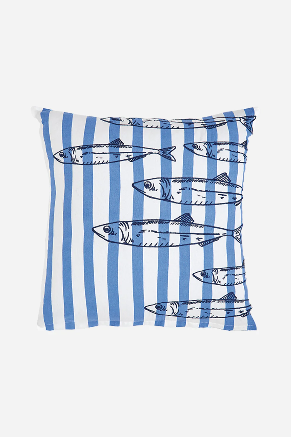 Batela Striped Cushion With Fish Motif