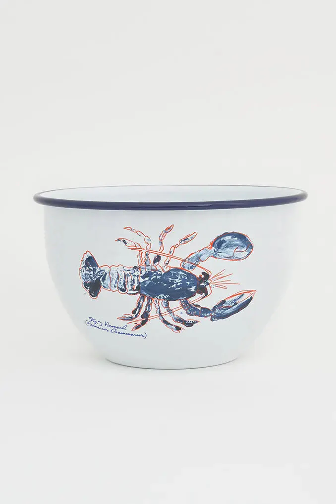 Batela Large Enamel Bowl Lobster 22cm