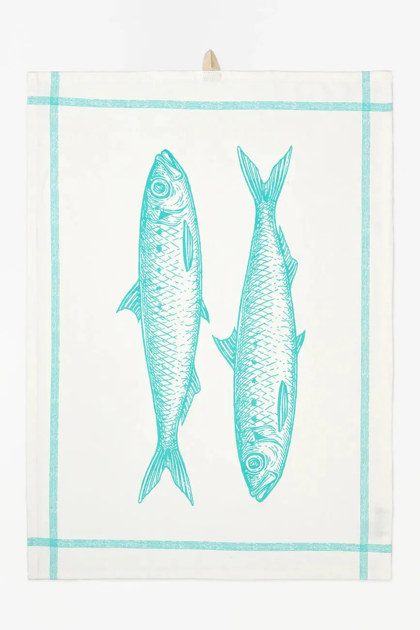 Batela Cotton Drill Fish Tea Towel