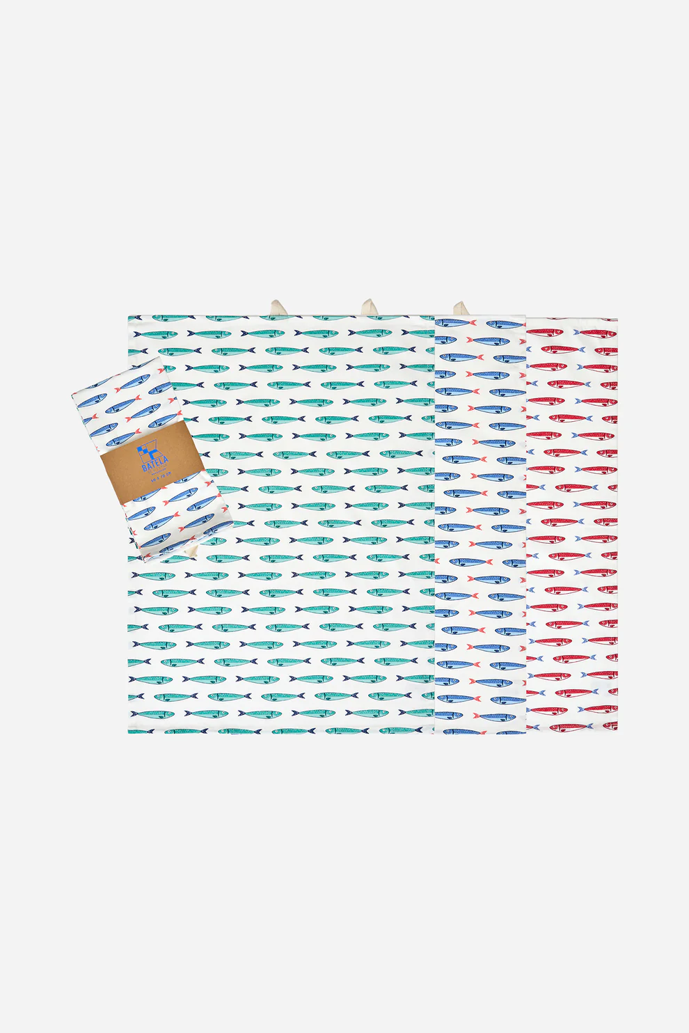 Batela Set of 3 Tea Towels With Fish Motif