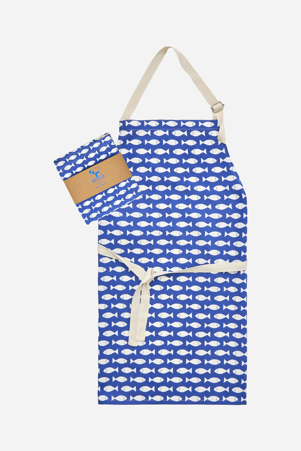 Batela Cotton Apron With Fish Motif
