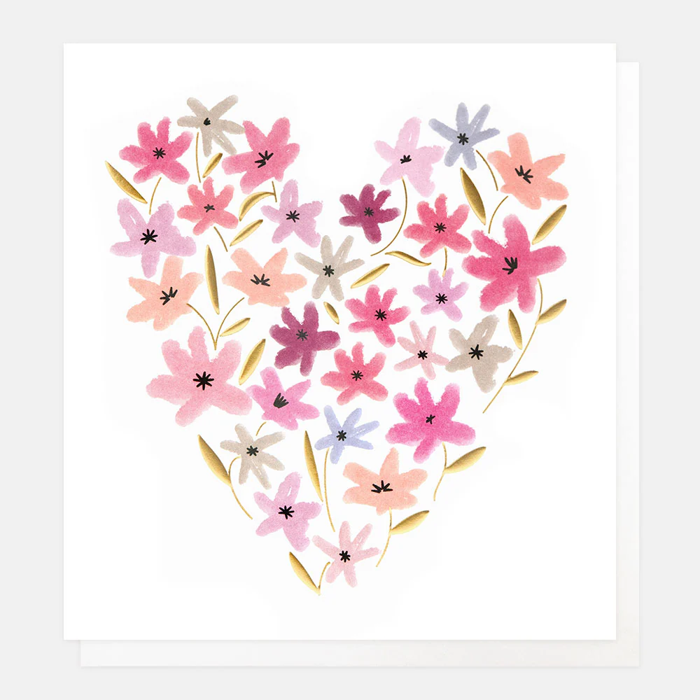 Caroline Gardner Pastel Flower Heart Everyday Card