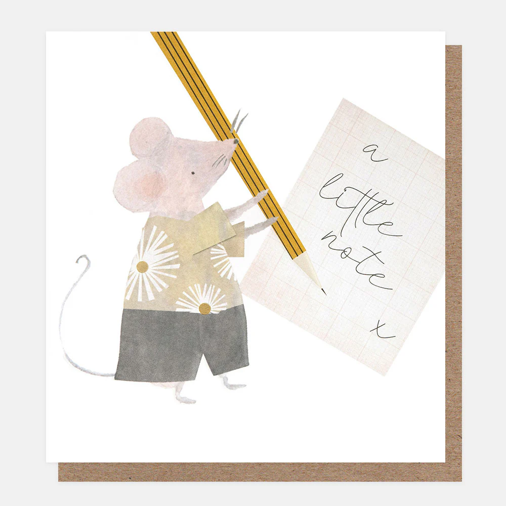 Caroline Gardner Mouse & Pencil A Little Note Everyday Card