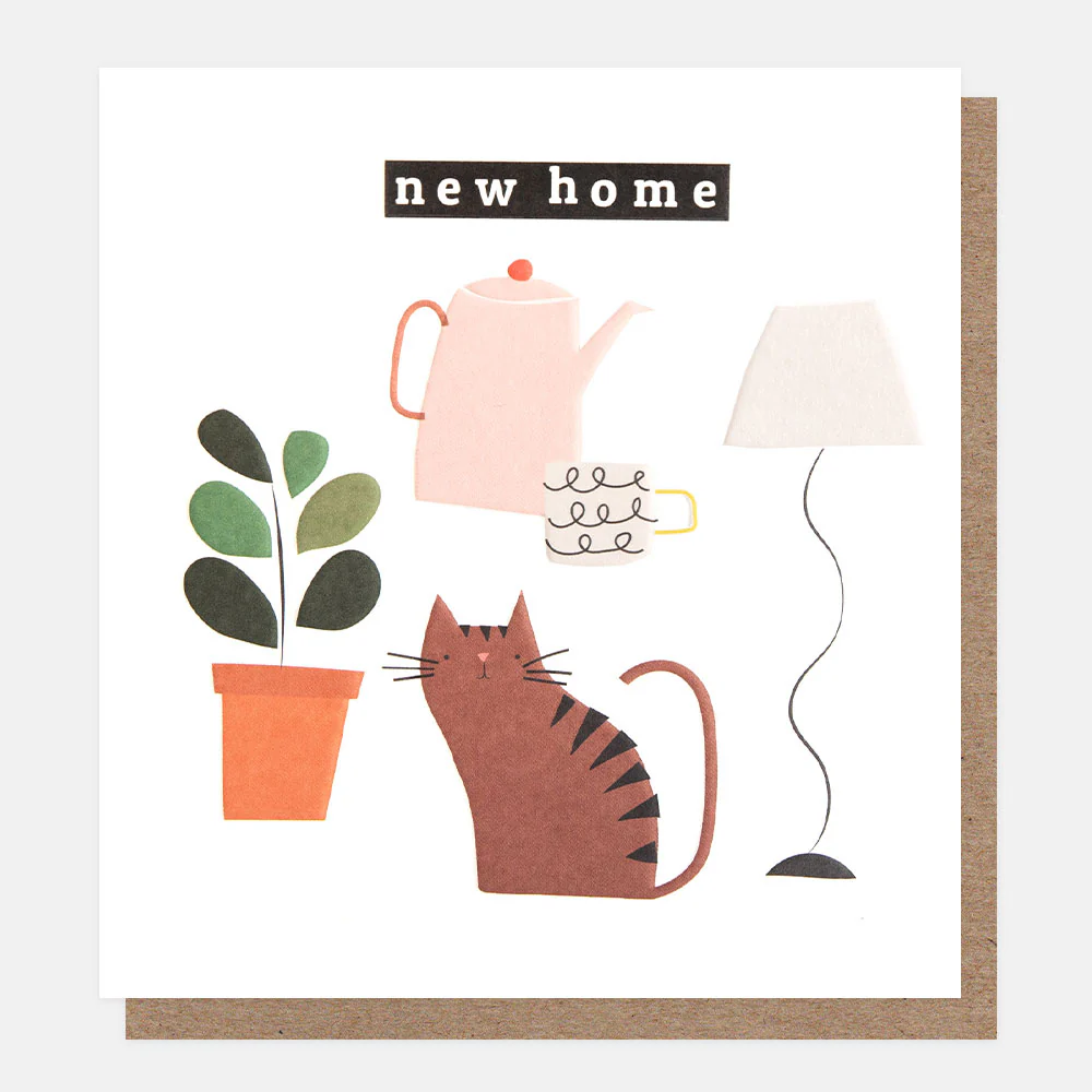 Caroline Gardner Cat & Plant New Home Card Caroline Gardner Cat & Plant New Home Card