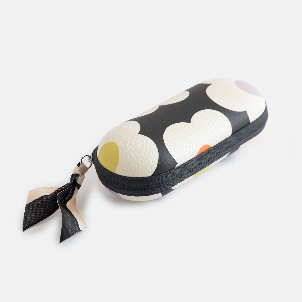 Caroline Gardner Multi Flower Charcoal Zip Around Glasses Case