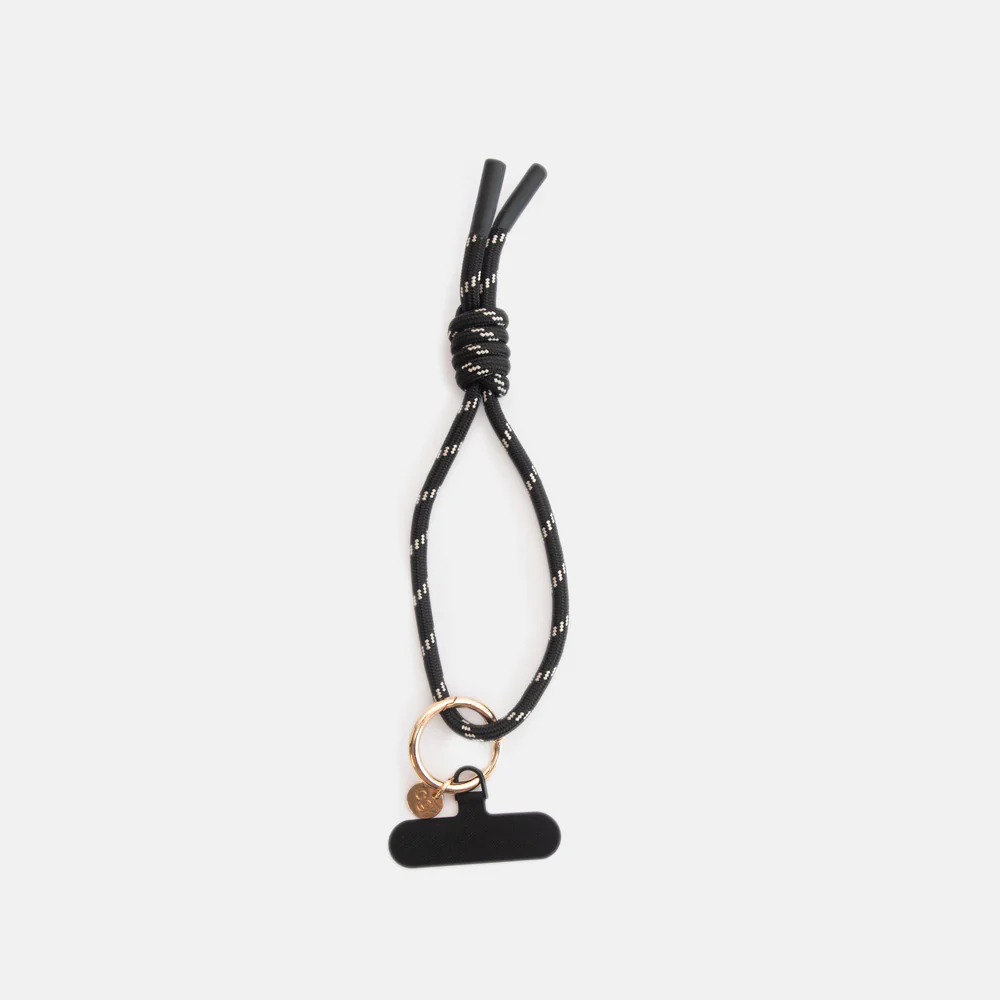 Caroline Gardner Black/White Cord Wristlet Phone Strap
