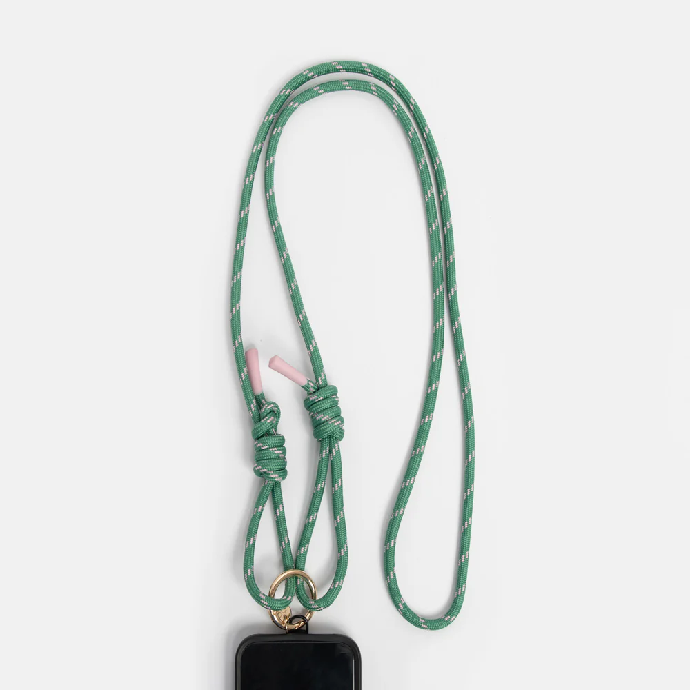 Caroline Gardner Green/Pink Cord Crossbody Phone Strap