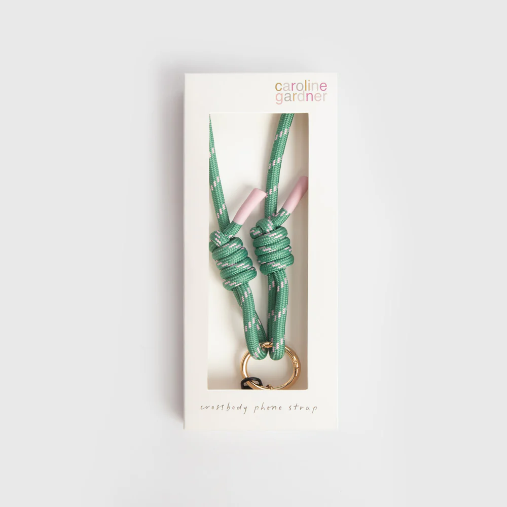 Caroline Gardner Green/Pink Cord Crossbody Phone Strap