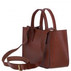 Ashwood Leather Small Structured Tote Bag with Detachable Strap and Pouch - Black S01
