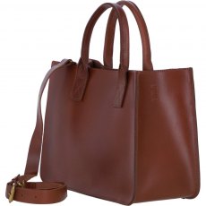 Ashwood Leather Medium Structured Tote Bag with Detachable Strap and Pouch - Tan S02