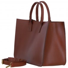 Ashwood Leather Large Structured Tote Bag with Detachable Strap and Pouch - Tan S03