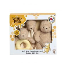 Disney Winnie The Pooh 100 Soft Toy, Comforter and Ring Rattle Gift Set Disney Winnie The Pooh 100 Soft Toy, Comforter and Ring Rattle Gift Set