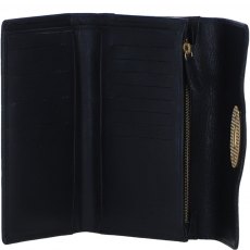 Ashwood Leather Twist Lock Large Purse - Black L31