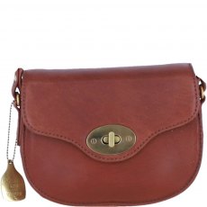 Ashwood Leather Twist Lock Small Saddle Bag - Tan L32