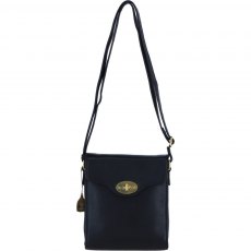 Ashwood Leather Twist Lock Crossbody Bag - Black L34