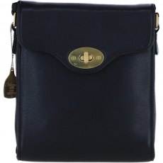 Ashwood Leather Twist Lock Crossbody Bag - Black L34